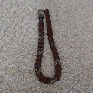 Leather And Metal Linked Belt.